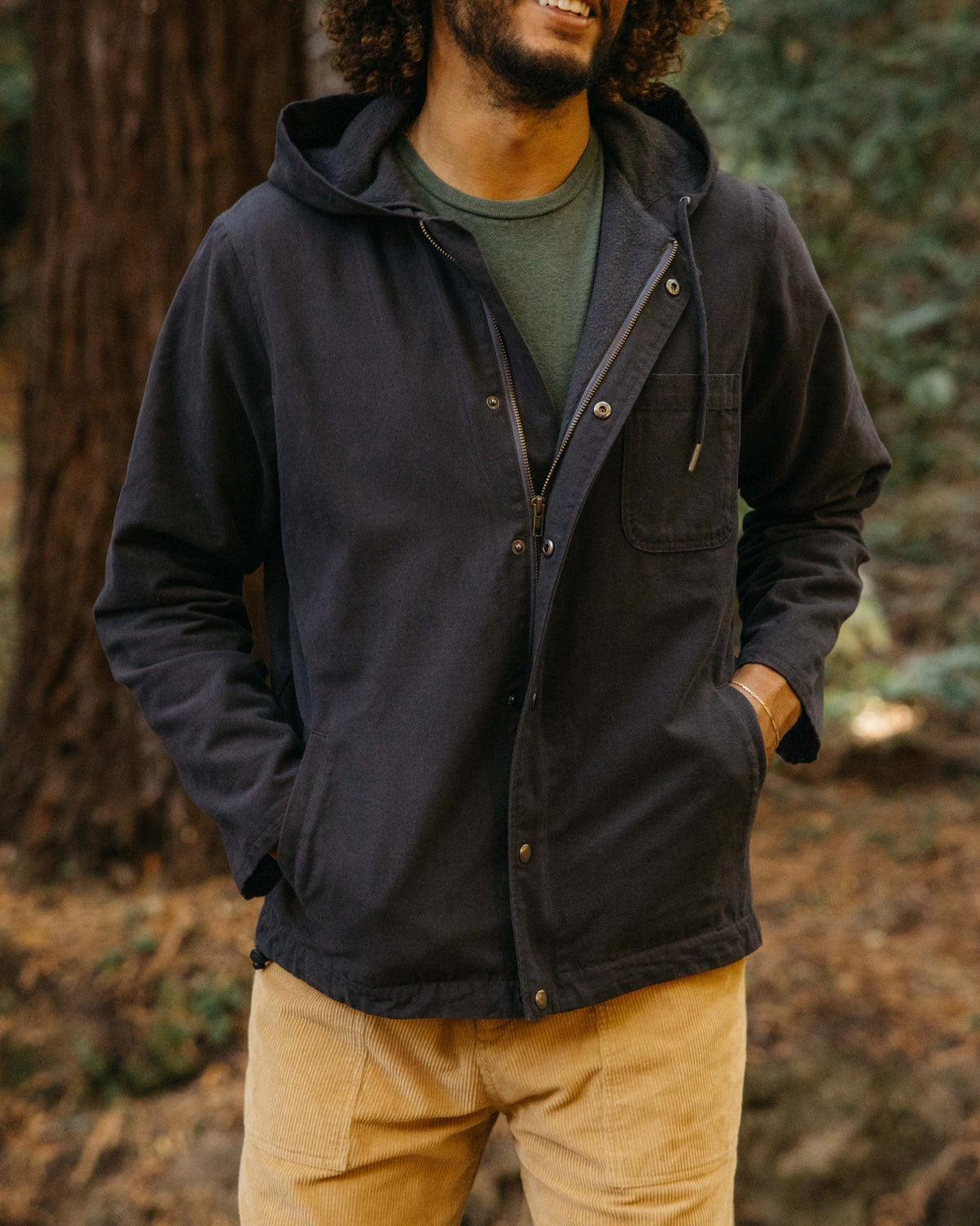 Hooded Deck Jacket in Navy