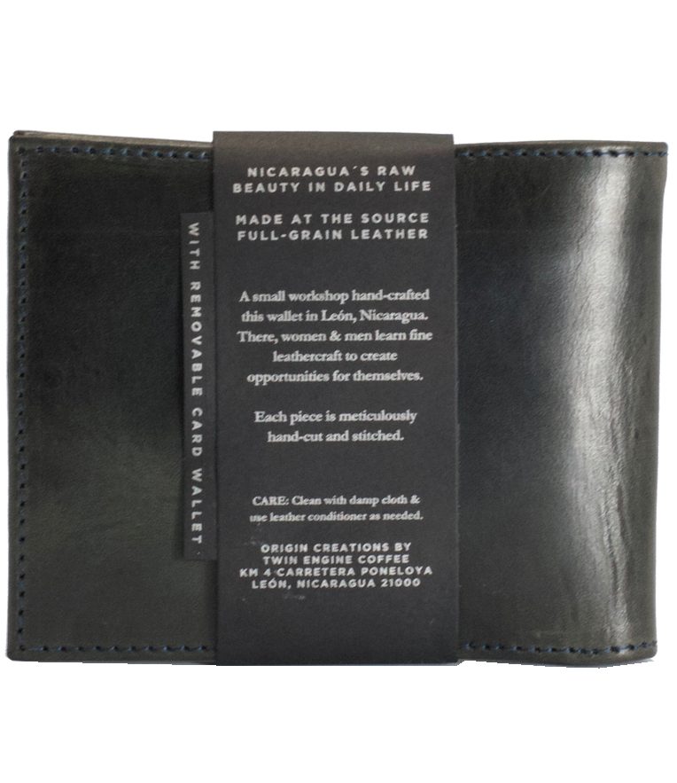 Bifold Leather Wallet in Electric Black