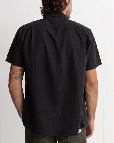 Classic Linen SS Shirt in Black