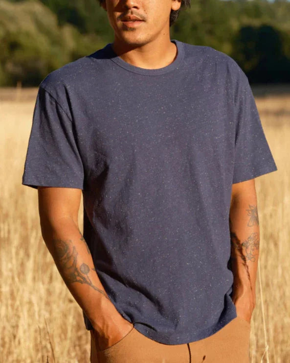 Cosmos Tee in Navy Indigo