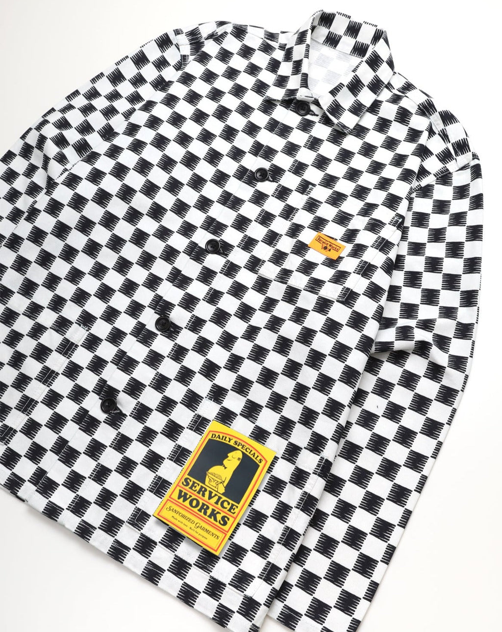 Canvas Coverall Jacket in B/W Checker
