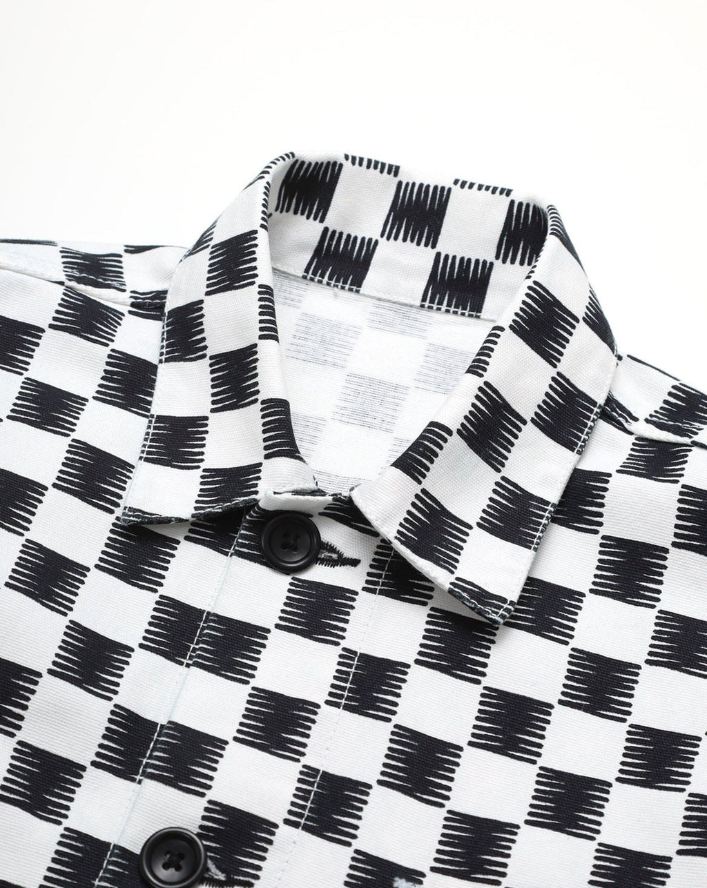 Canvas Coverall Jacket in B/W Checker