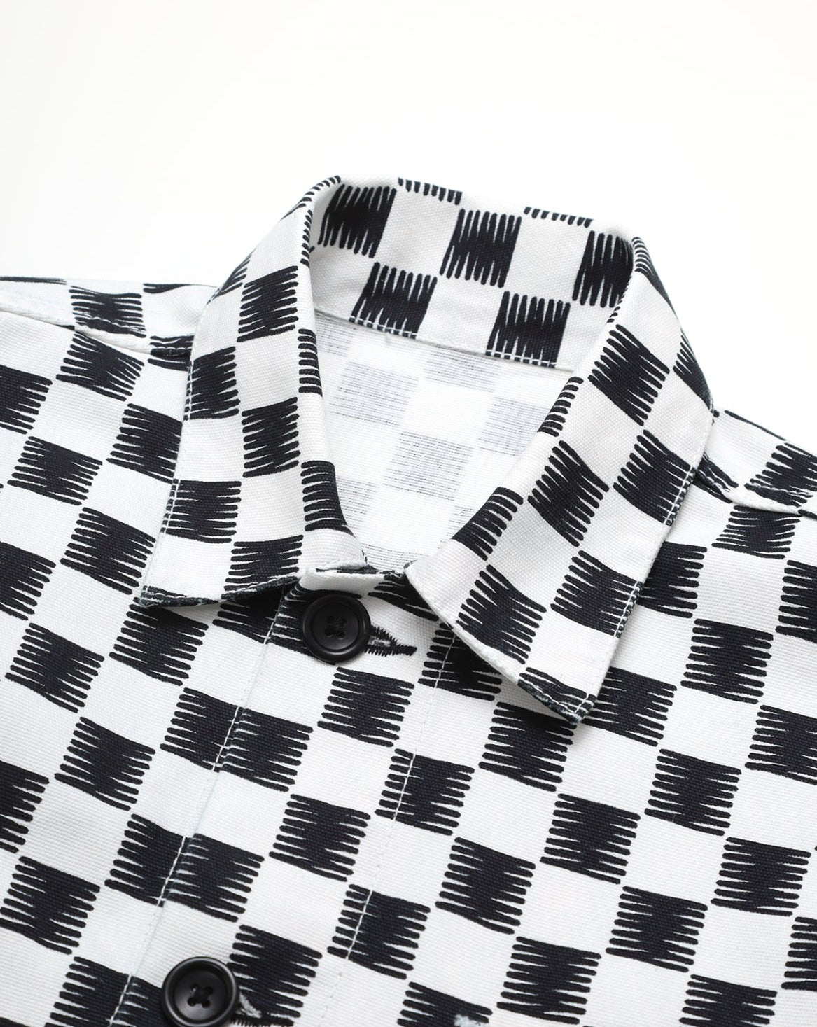 Canvas Coverall Jacket in B/W Checker