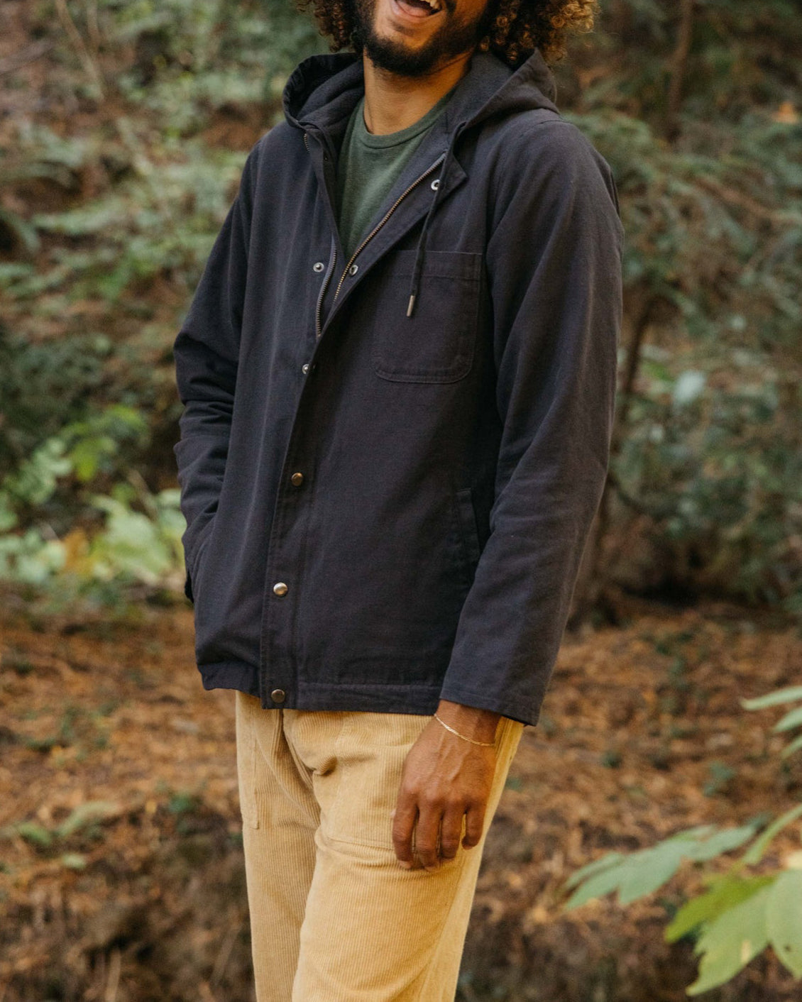 Hooded Deck Jacket in Navy